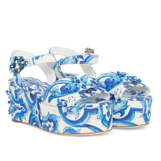 Dolce & Gabbana Blue Viscose Sandal - DEA STILOSA MILANO