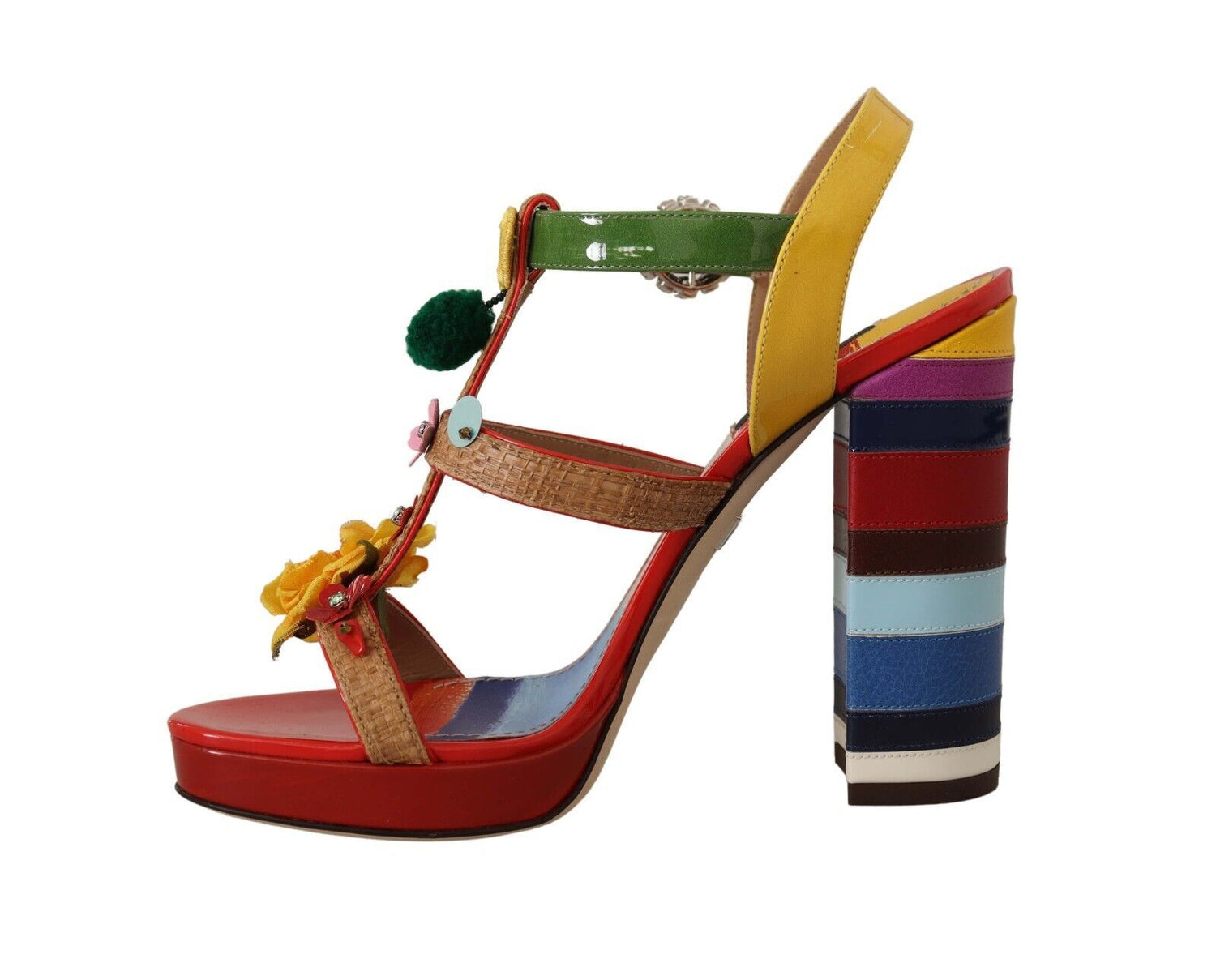 Dolce & Gabbana Multicolor Floral Ankle Strap Heels - DEA STILOSA MILANO