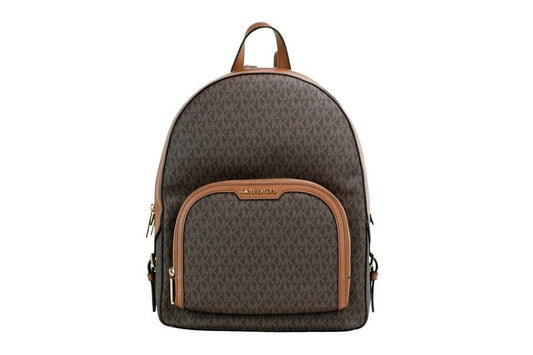 Michael Kors Jaycee Large Brown Signature PVC Shoulder Backpack Bookbag - DEA STILOSA MILANO