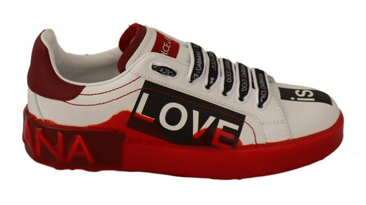 Dolce & Gabbana Asymmetrical Graphic Leather Sneakers - DEA STILOSA MILANO