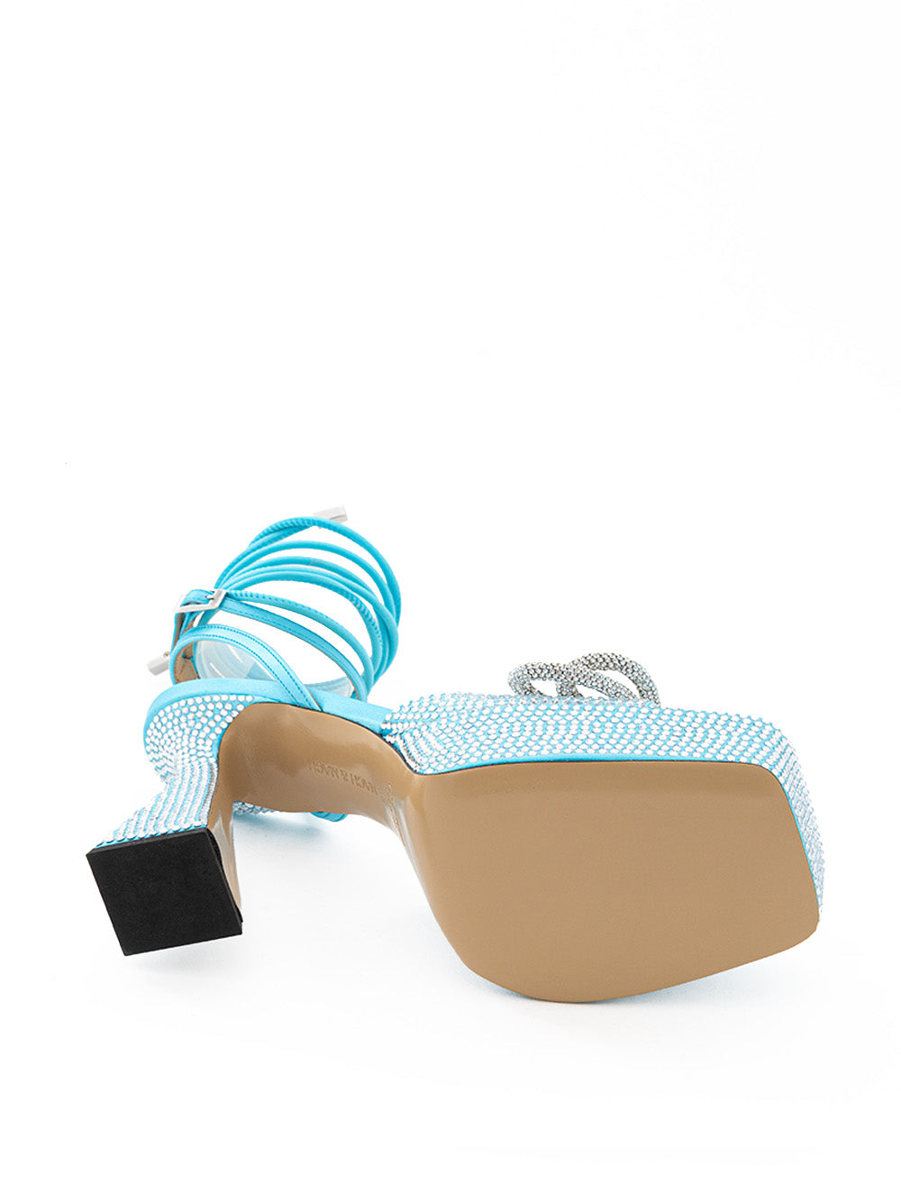 MACH & MACH Light Blue Plateau Sandals with Double Bow - DEA STILOSA MILANO