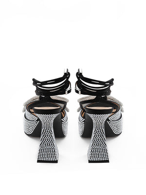 MACH & MACH Black Plateau Sandals with Double Bow - DEA STILOSA MILANO