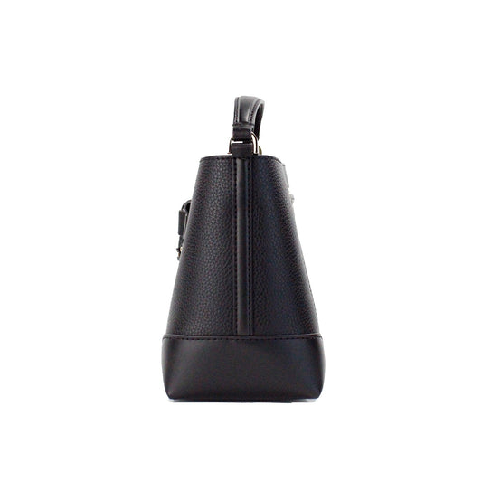 Michael Kors Mercer Small Black Pebbled Leather Bucket Crossbody Bag Purse - DEA STILOSA MILANO