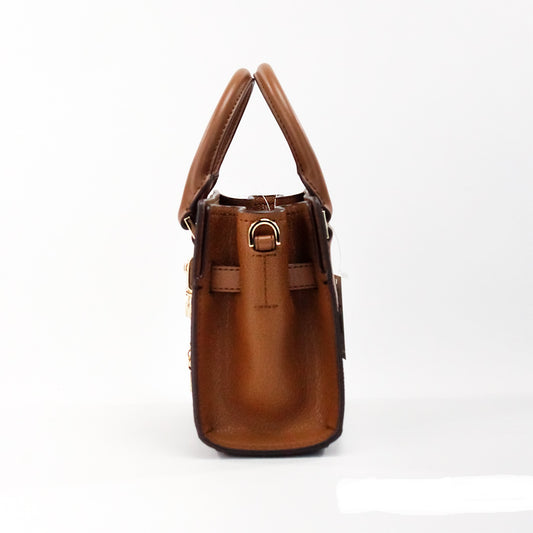 Michael Kors Hamilton XS Small Brown PVC Leather Satchel Crossbody Bag Purse - DEA STILOSA MILANO