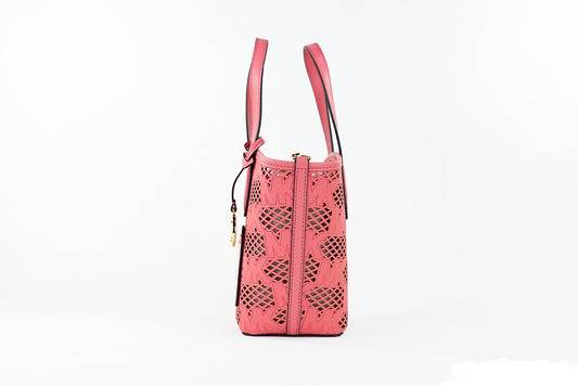 Michael Kors Kimber Small Tea Rose Leather 2-in-1 Zip Tote Messenger Bag Purse - DEA STILOSA MILANO