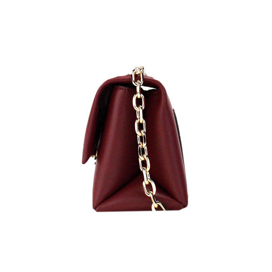 Michael Kors Cece Small Dark Cherry Vegan Leather Convertible Flap Crossbody Bag - DEA STILOSA MILANO