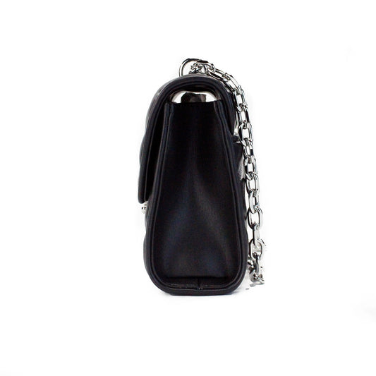 Michael Kors Serena Medium Black Diamond Quilted Faux Leather Flap Shoulder Bag - DEA STILOSA MILANO