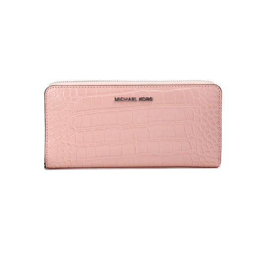 Michael Kors Jet Set Large Pink Animal Print Leather Continental Wrist Wallet - DEA STILOSA MILANO
