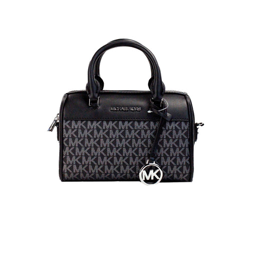 Michael Kors Travel XS Black Silver Signature PVC Duffle Crossbody Bag Purse - DEA STILOSA MILANO