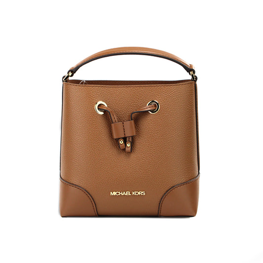Michael Kors Mercer Small Luggage Pebbled Leather Bucket Crossbody Bag Purse - DEA STILOSA MILANO
