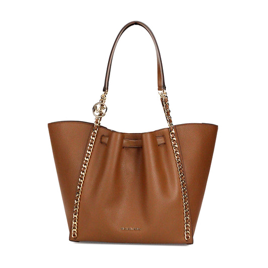Michael Kors Mina Large Luggage Leather Belted Chain Inlay Tote Bag - DEA STILOSA MILANO