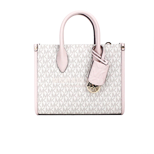 Michael Kors Mirella Small Powder Blush PVC Top Zip Shopper Tote Crossbody Bag - DEA STILOSA MILANO