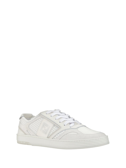 Fendi White Calf Leather Low Top Sneakers - DEA STILOSA MILANO