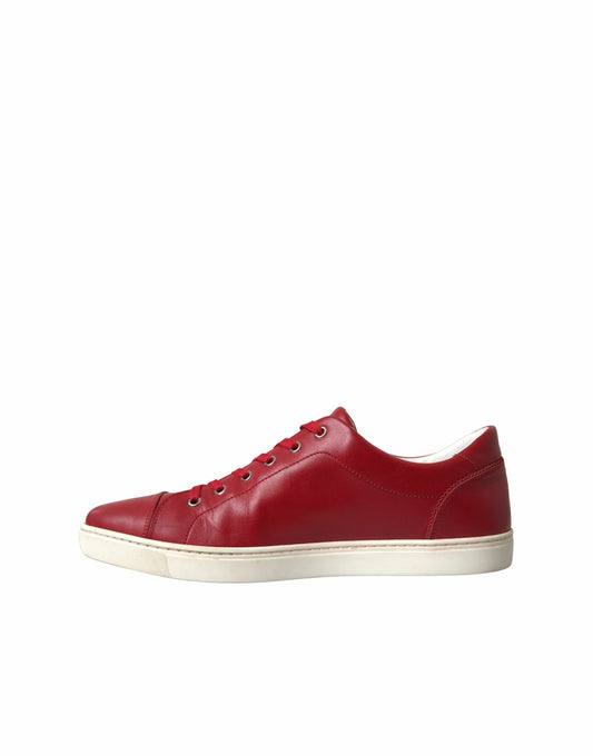 Dolce & Gabbana Shoes Red Portofino Leather Low Top Mens Sneakers - DEA STILOSA MILANO