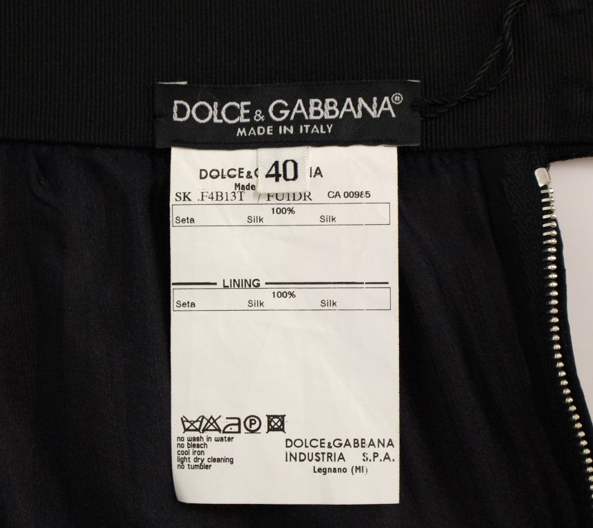Dolce & Gabbana Black Silk Transparent Above Knees Skirt - DEA STILOSA MILANO