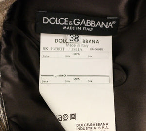 Dolce & Gabbana Brown Floral Silk Straight Full Skirt - DEA STILOSA MILANO