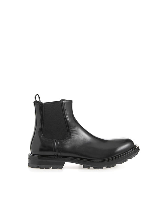 Alexander McQueen Black Leather Chelsea boots - DEA STILOSA MILANO