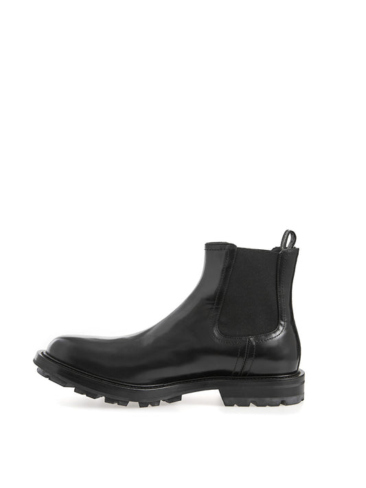 Alexander McQueen Black Leather Chelsea boots - DEA STILOSA MILANO