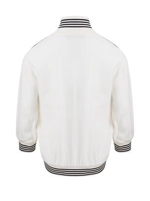 Dolce & Gabbana White Embroidered Zipped Sweatshirt - DEA STILOSA MILANO