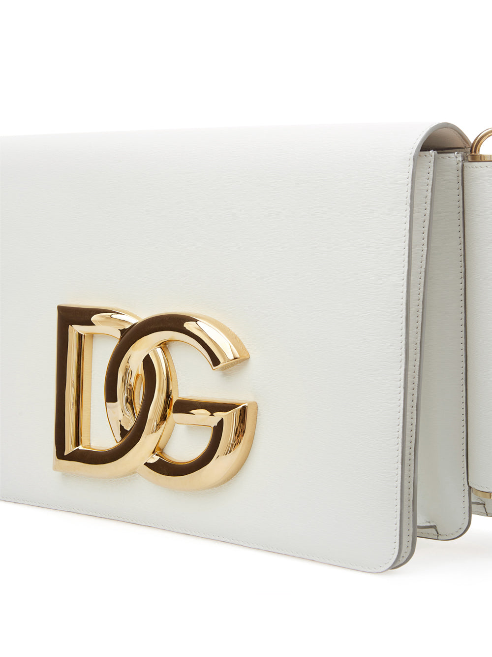 Dolce & Gabbana White Leather Shoulder Bag with Maxi Logo - DEA STILOSA MILANO