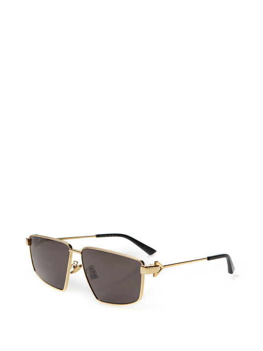 Bottega Veneta Squared Gold Metal Sunglasses - DEA STILOSA MILANO