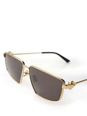 Bottega Veneta Squared Gold Metal Sunglasses - DEA STILOSA MILANO