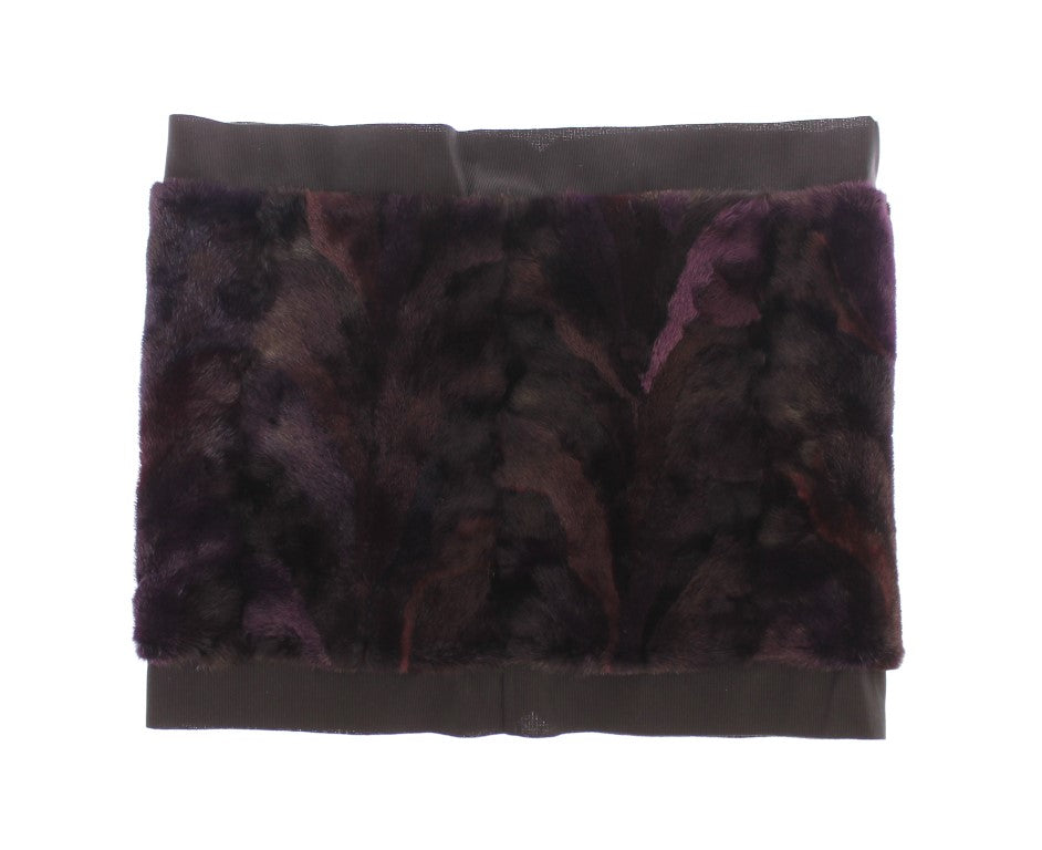 Dolce & Gabbana Purple MINK Fur Scarf Foulard Neck Wrap - DEA STILOSA MILANO