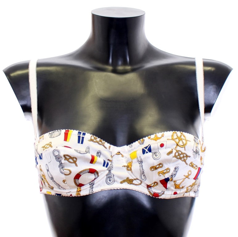 Dolce & Gabbana White Sailor Bra Panty Stretch Underwear - DEA STILOSA MILANO