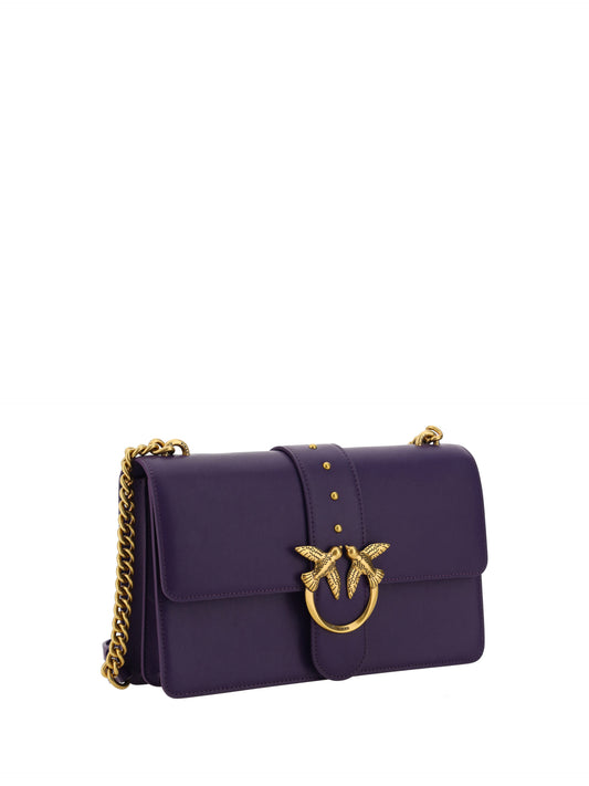 PINKO Purple Leather Love One Classic Shoulder Bag - DEA STILOSA MILANO