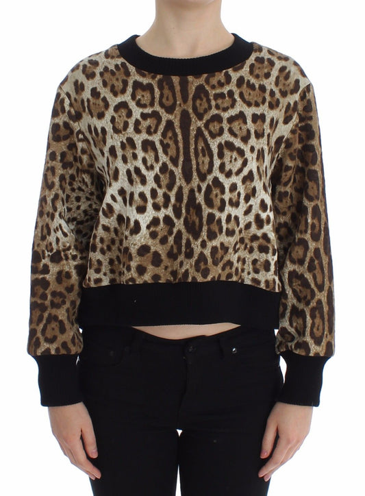Dolce & Gabbana Leopard Print Crewneck Short Sweater - DEA STILOSA MILANO