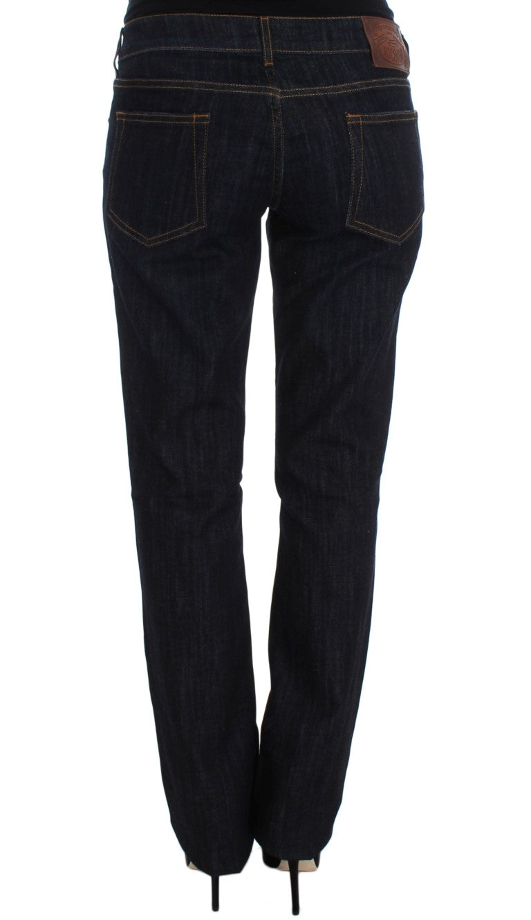 Cavalli Blue Cotton Straight Fit Stretch Jeans - DEA STILOSA MILANO