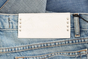 Cavalli Blue Wash Cotton Slim Fit Bootcut Jeans - DEA STILOSA MILANO