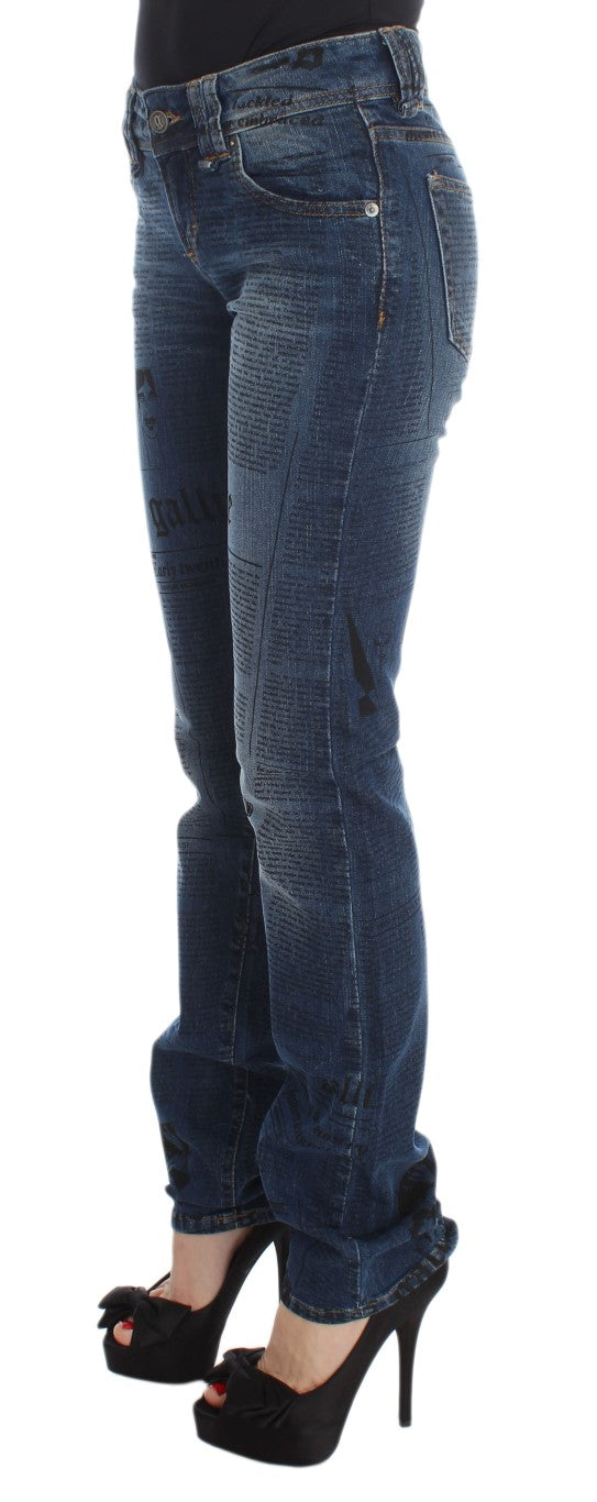 John Galliano Blue Wash Cotton Blend Slim Fit Bootcut Jeans - DEA STILOSA MILANO