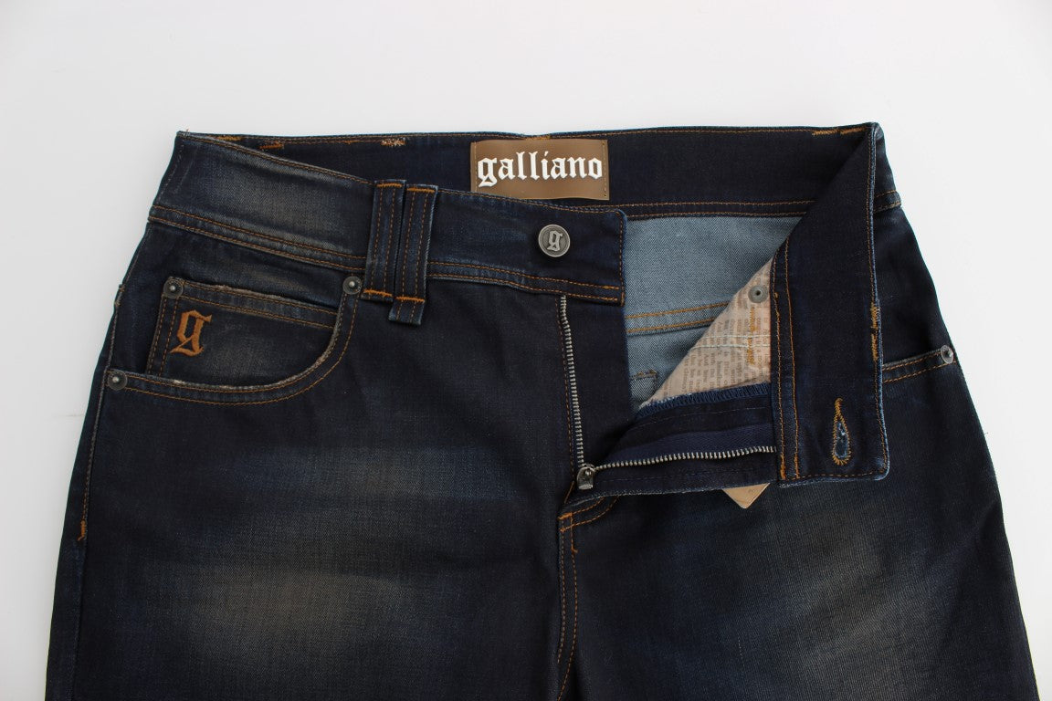 John Galliano Blue Wash Cotton Blend Boyfriend Fit Jeans - DEA STILOSA MILANO