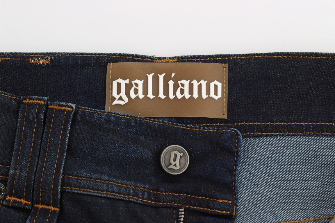 John Galliano Blue Wash Cotton Blend Boyfriend Fit Jeans - DEA STILOSA MILANO
