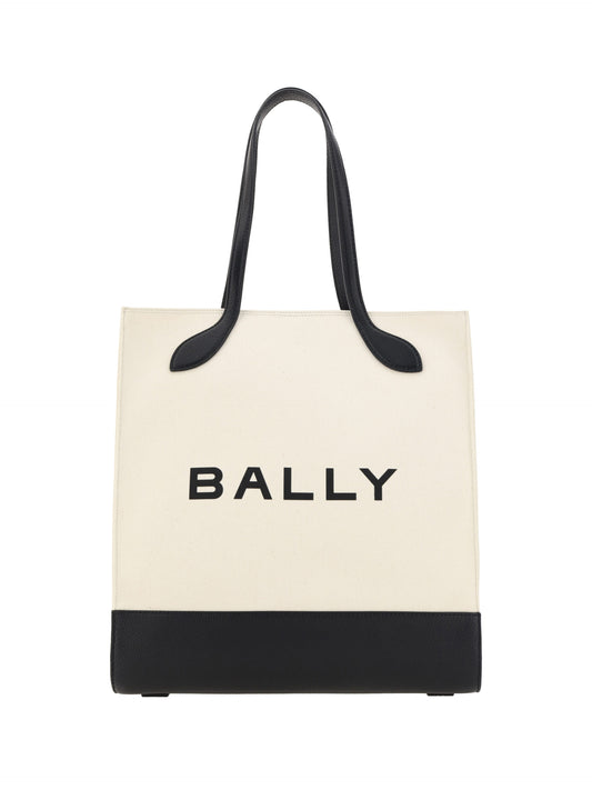 Bally White and Black Leather Tote Shoulder Bag - DEA STILOSA MILANO