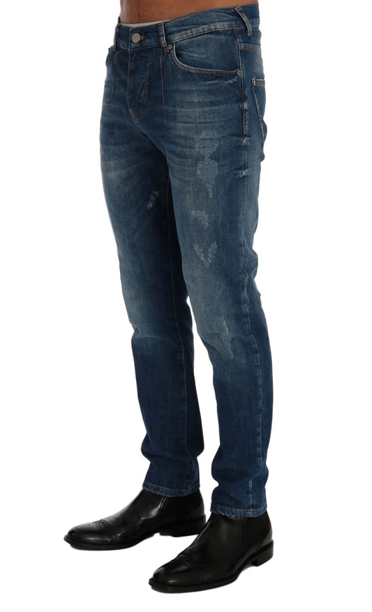 Frankie Morello Blue Wash Perth Slim Fit Jeans - DEA STILOSA MILANO