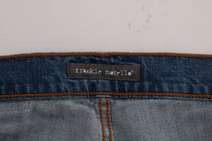 Frankie Morello Blue Wash Torn Dunfermile Slim Fit Jeans - DEA STILOSA MILANO