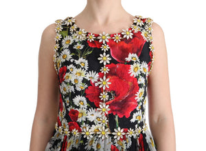 Dolce & Gabbana Multicolor Silk Floral Crystal Long Maxi Dress - DEA STILOSA MILANO