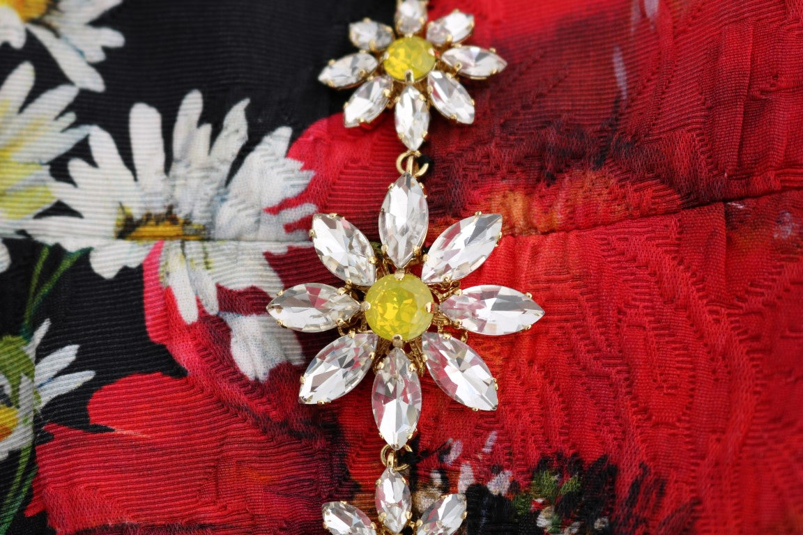 Dolce & Gabbana Multicolor Silk Floral Crystal Long Maxi Dress - DEA STILOSA MILANO