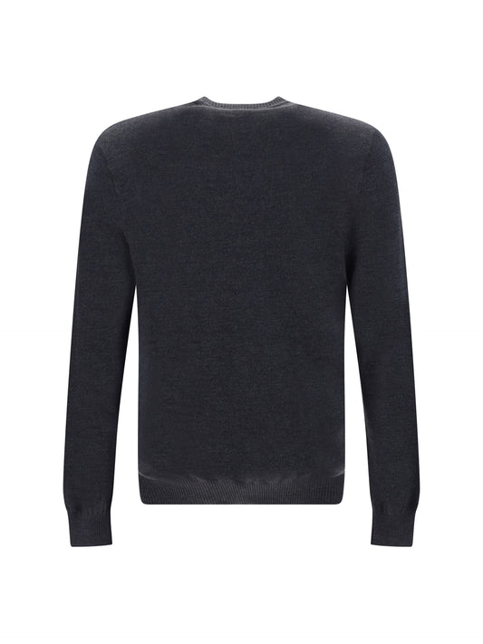 Fendi Grey Wool Logo Details Sweater - DEA STILOSA MILANO