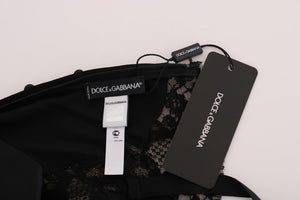 Dolce & Gabbana Black Silk Stretch Lace Top - DEA STILOSA MILANO