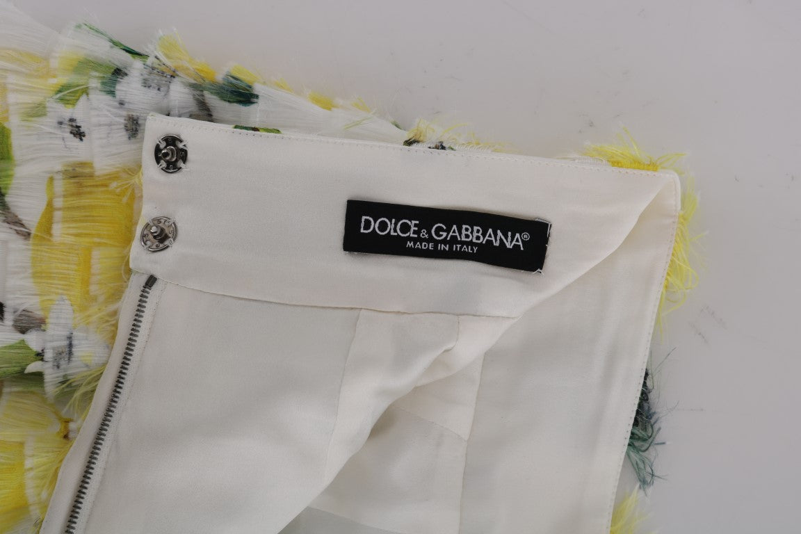 Dolce & Gabbana Lemon Print Fringe Pencil Skirt - DEA STILOSA MILANO