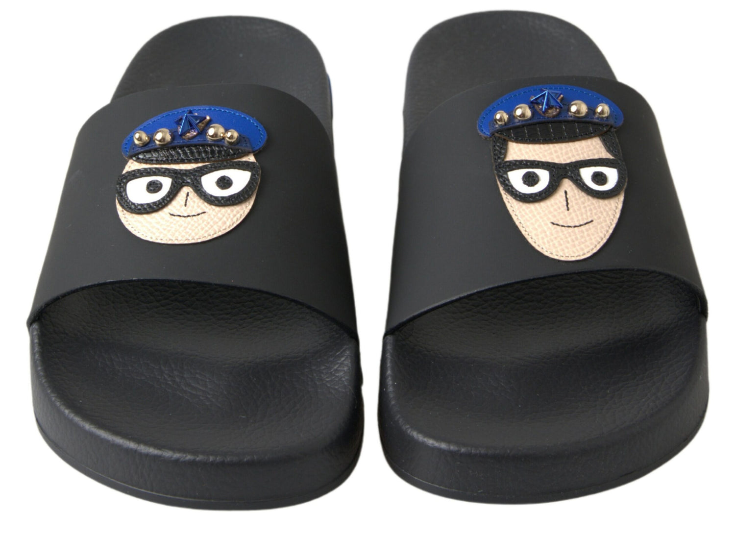 Dolce & Gabbana Black Slides Sandals Beach Saint Barth Shoes - DEA STILOSA MILANO