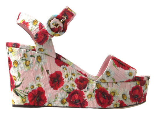 Dolce & Gabbana Multicolor floral print Wedges Floral Ankle Strap Sandals - DEA STILOSA MILANO