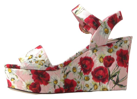 Dolce & Gabbana Multicolor floral print Wedges Floral Ankle Strap Sandals - DEA STILOSA MILANO