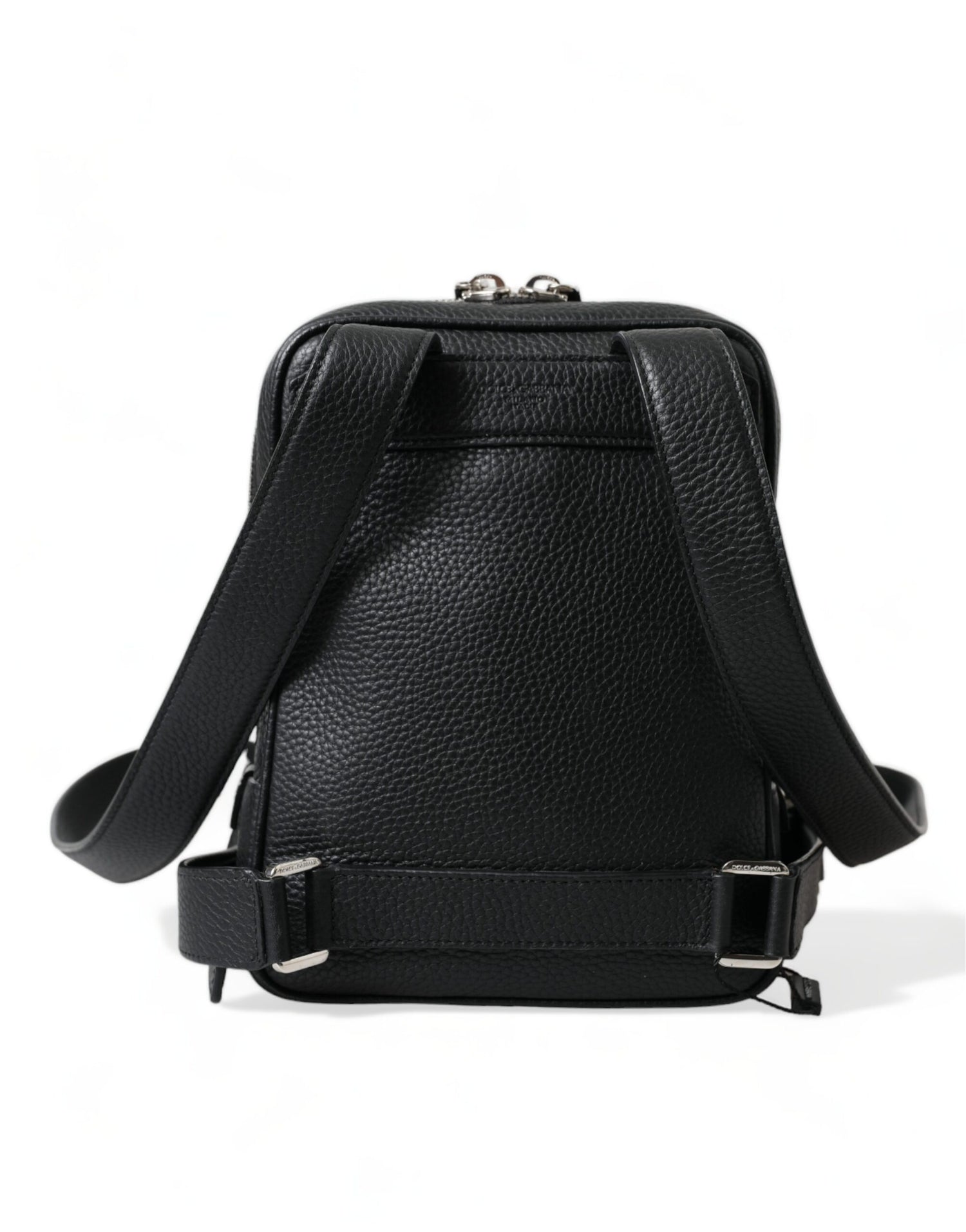Dolce & Gabbana Black Calfskin Leather Logo Palermo Backpack Bag - DEA STILOSA MILANO
