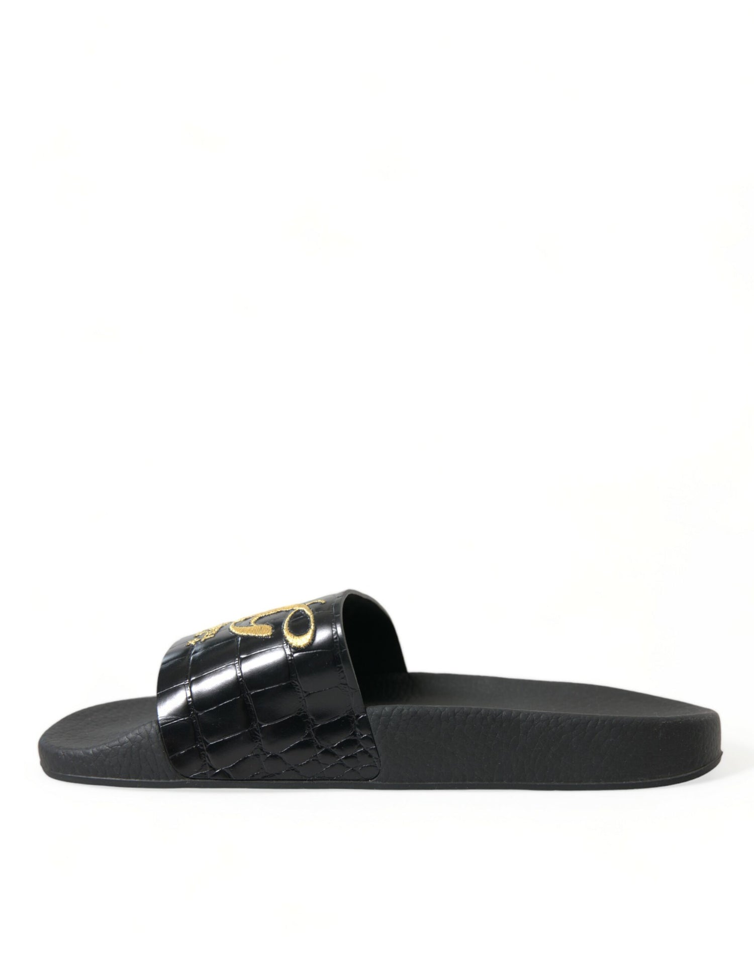 Dolce & Gabbana Black Luxury Hotel Beachwear Sandals Shoes - DEA STILOSA MILANO