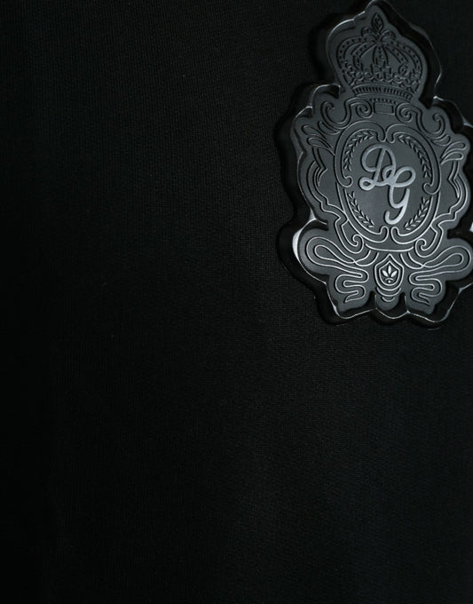 Dolce & Gabbana Black Cotton Round Neck Pullover Logo Sweater - DEA STILOSA MILANO