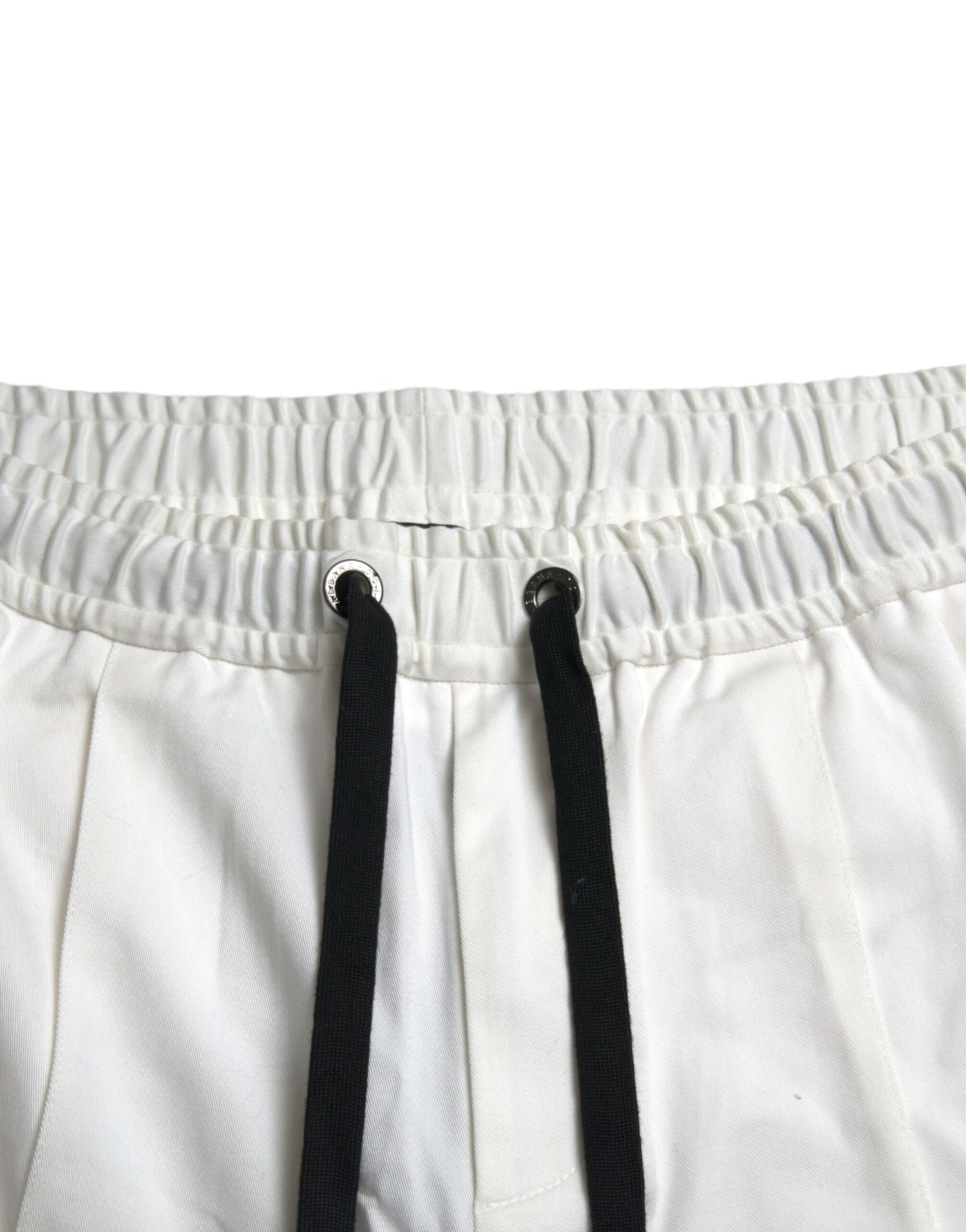 Dolce & Gabbana White Cotton Blend Jogger Men Sweatpants Pants - DEA STILOSA MILANO
